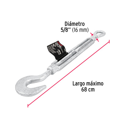 Tensor Forjado Ojo Gancho 5/8 Pulgada