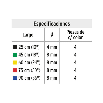 Juego de 20 tensores elásticos