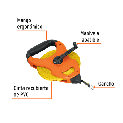 Cinta metrica de fibra de vidrio 50 m