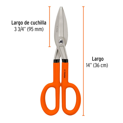 Tijera para hojalatero resistente 14 pulgadas