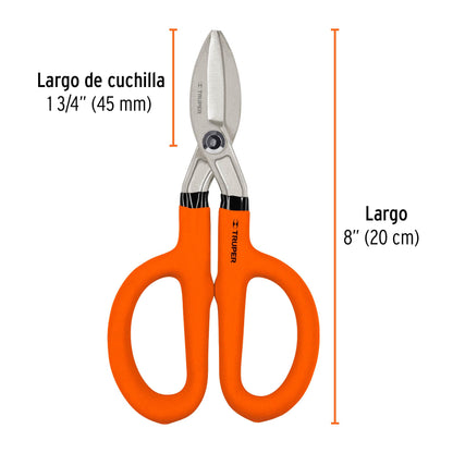 Tijera para hojalatero resistente 8 pulgadas