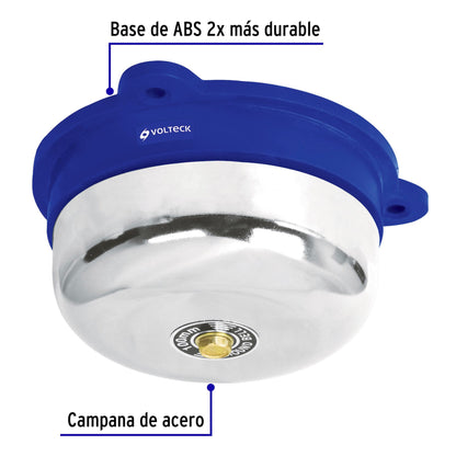 Timbre industrial tipo campana de 4" de 110 V con tono fuerte para alarma
