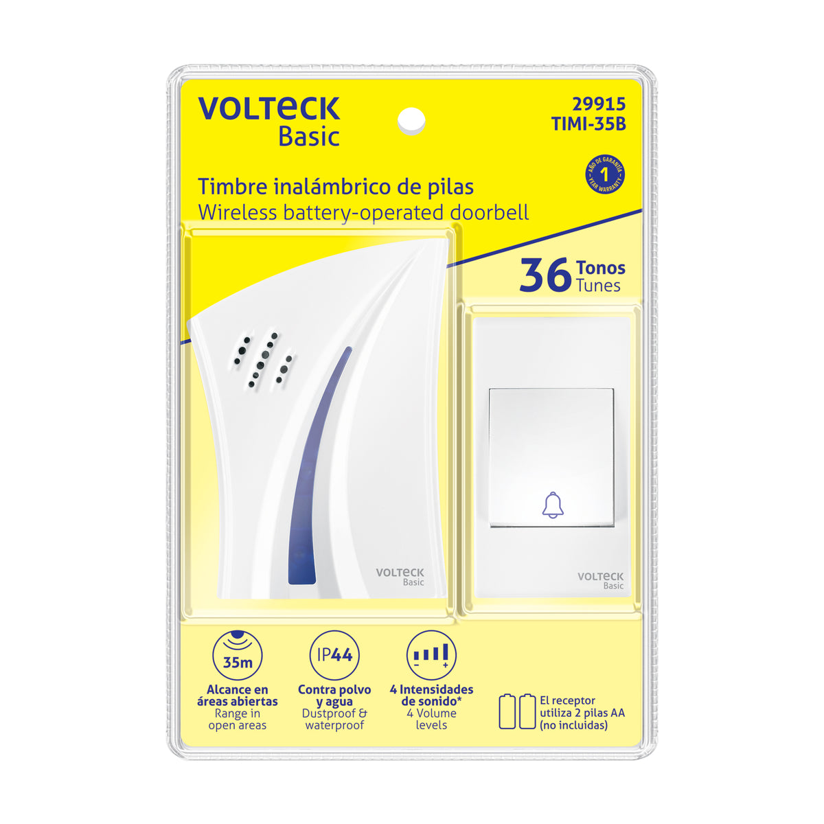 Timbre inalámbrico de pilas, 36 tonos, VOLTECK BASIC · vista 5