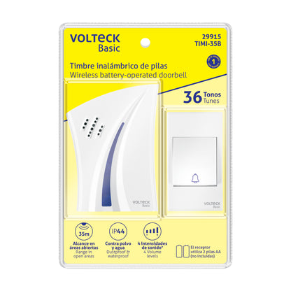 Timbre inalámbrico de pilas, 36 tonos, VOLTECK BASIC · vista 5