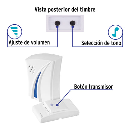 Timbre inalámbrico de pilas, 36 tonos, VOLTECK BASIC · vista 2