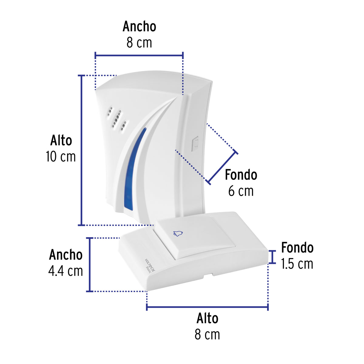 Timbre inalámbrico con clavija, 36 tonos, VOLTECK BASIC · vista 3