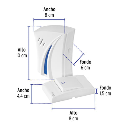 Timbre inalámbrico con clavija, 36 tonos, VOLTECK BASIC · vista 3