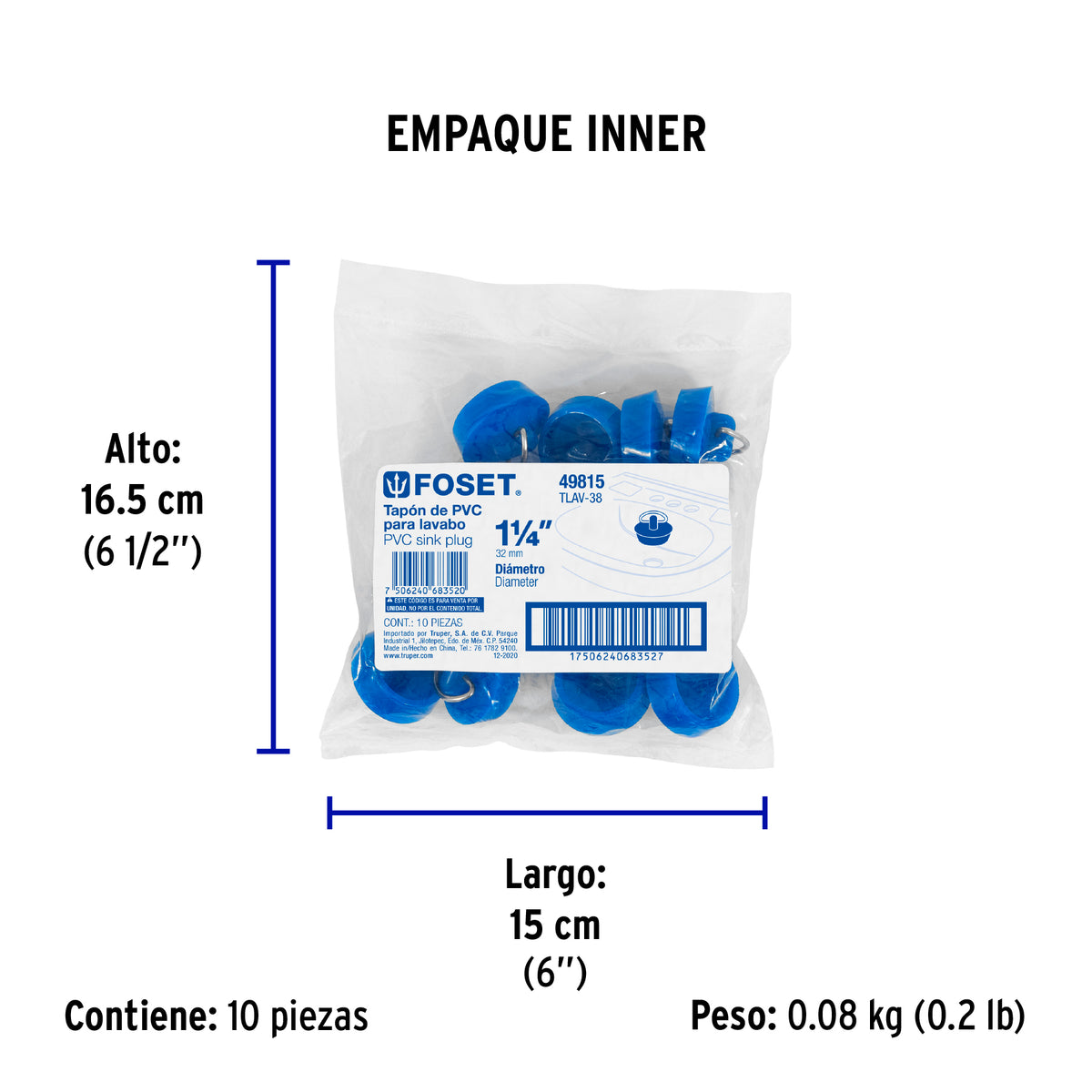 Tapón de PVC, para lavabo, 26 a 35 mm · vista 5