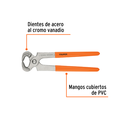 Tenaza para carpintero de 8 pulgadas con mangos recubiertos de PVC