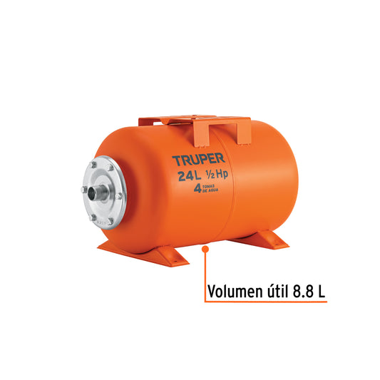 Tanque hidroneumático horizontal de 24 litros