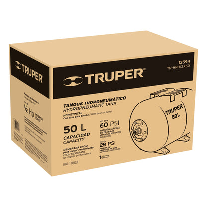 Tanque hidroneumático horizontal de 50 litros