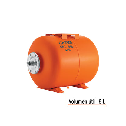 Tanque hidroneumático horizontal de 50 litros