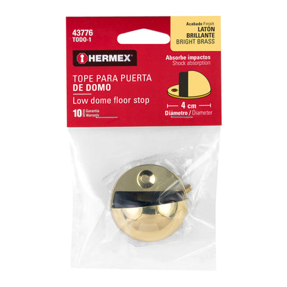Tope tipo domo para puerta acabado latón brillante