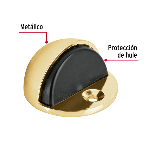 Tope tipo domo para puerta acabado latón brillante