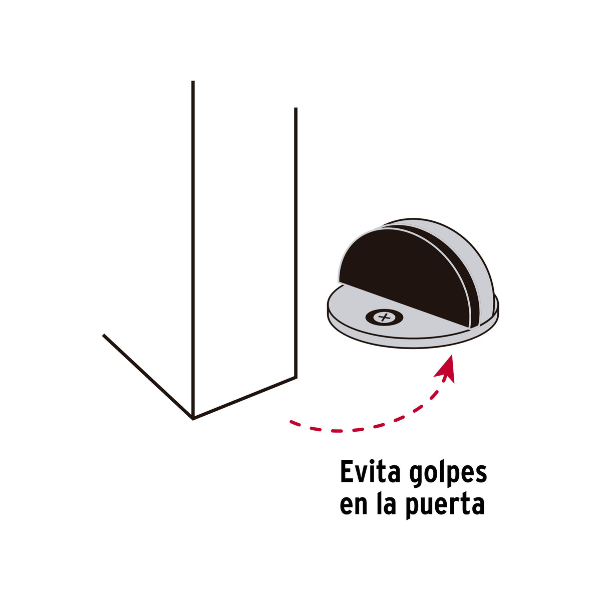 Tope tipo media luna para puerta, latón antiguo · vista 4