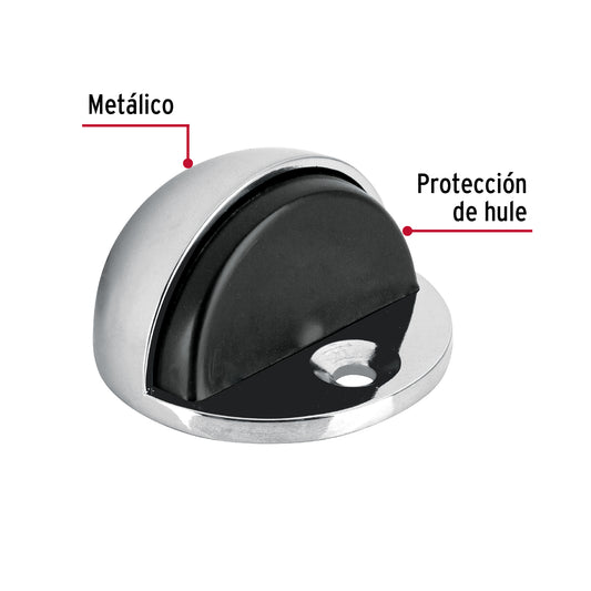 Tope tipo domo para puerta acabado cromo