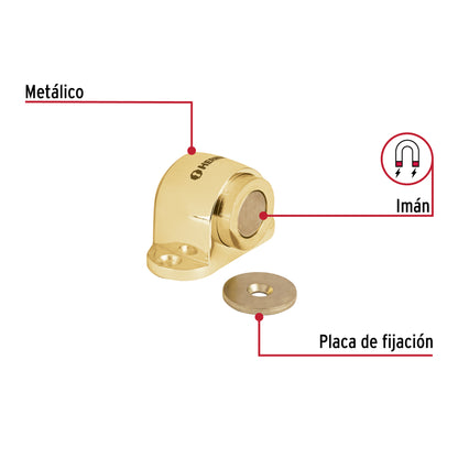 Tope para puerta magnético acabado latón brillante