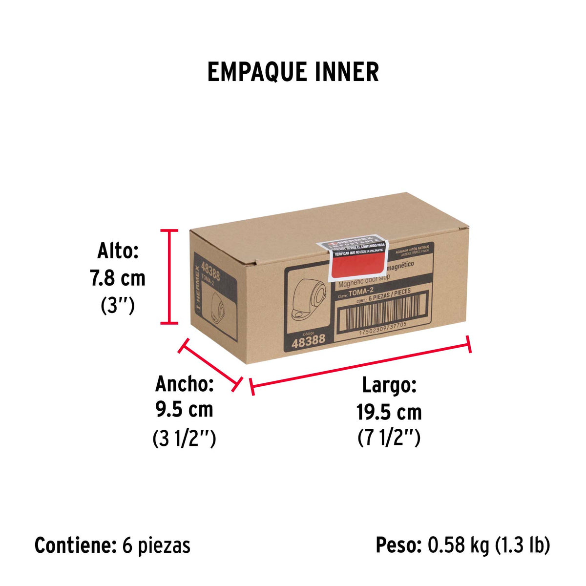 Tope para puerta magnético, acabado latón antiguo · vista 7