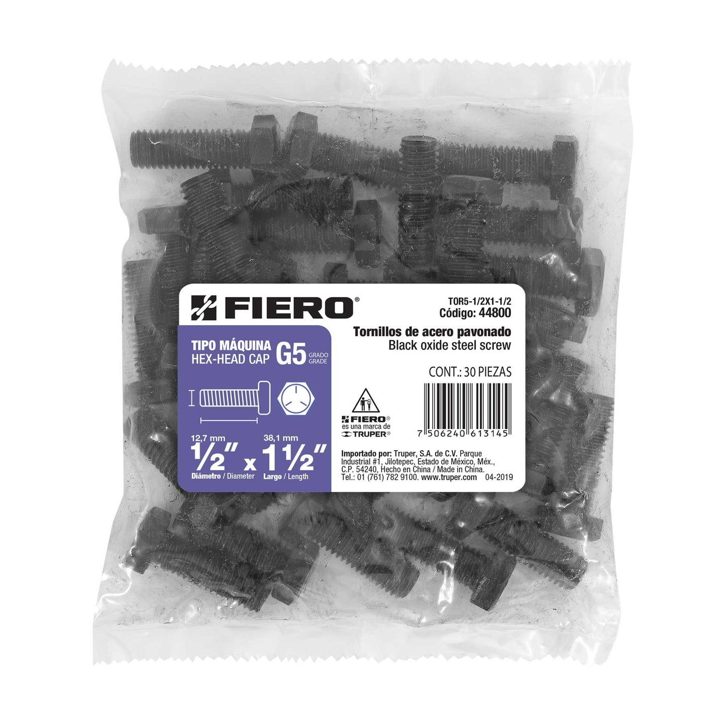 Tornillos grado 5 1/2 x 1-1/2