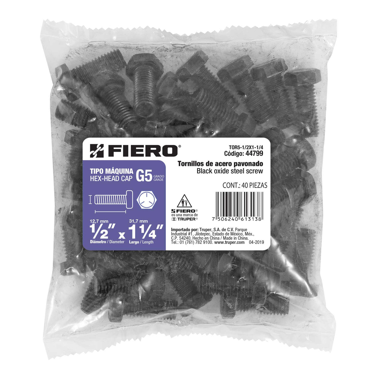 Tornillos grado 5 1/2 x 1-1/4