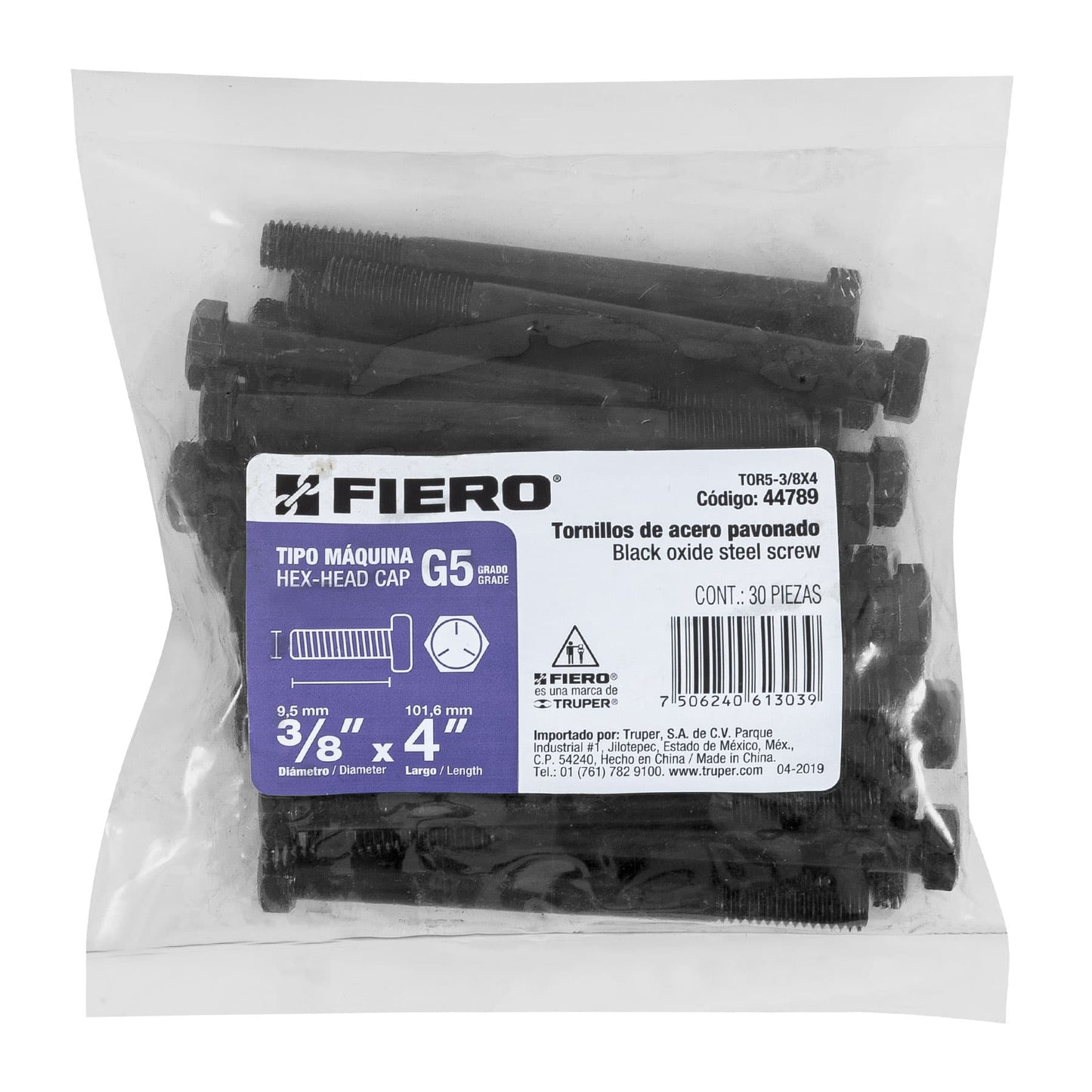 Tornillos grado 5 3/8 x 4