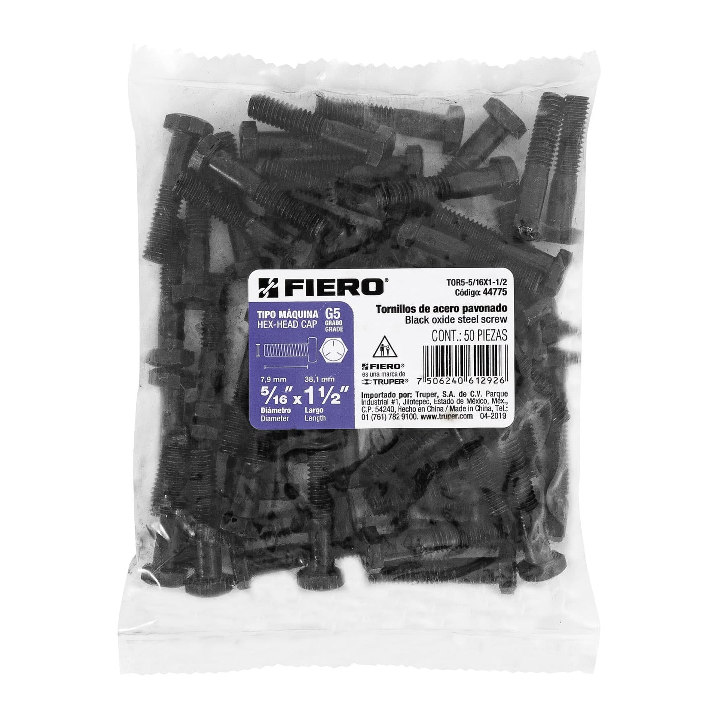 Tornillos grado 5 5/16 x 1-1/2