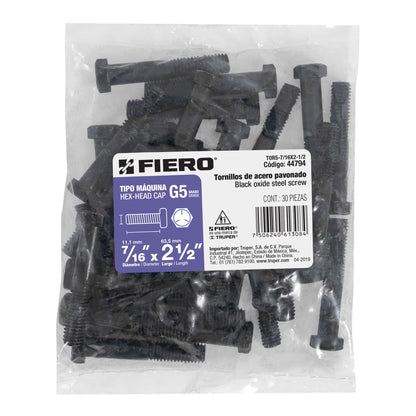 Tornillos grado 5 7/16 x 2-1/2