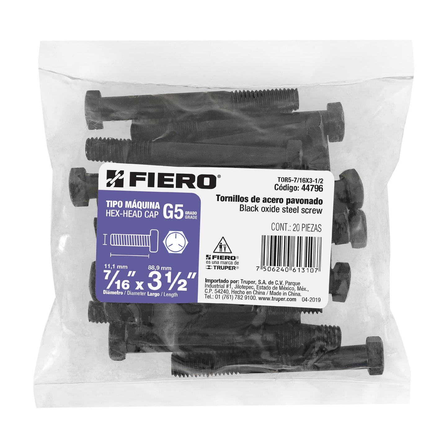 Tornillos grado 5 7/16 x 3-1/2