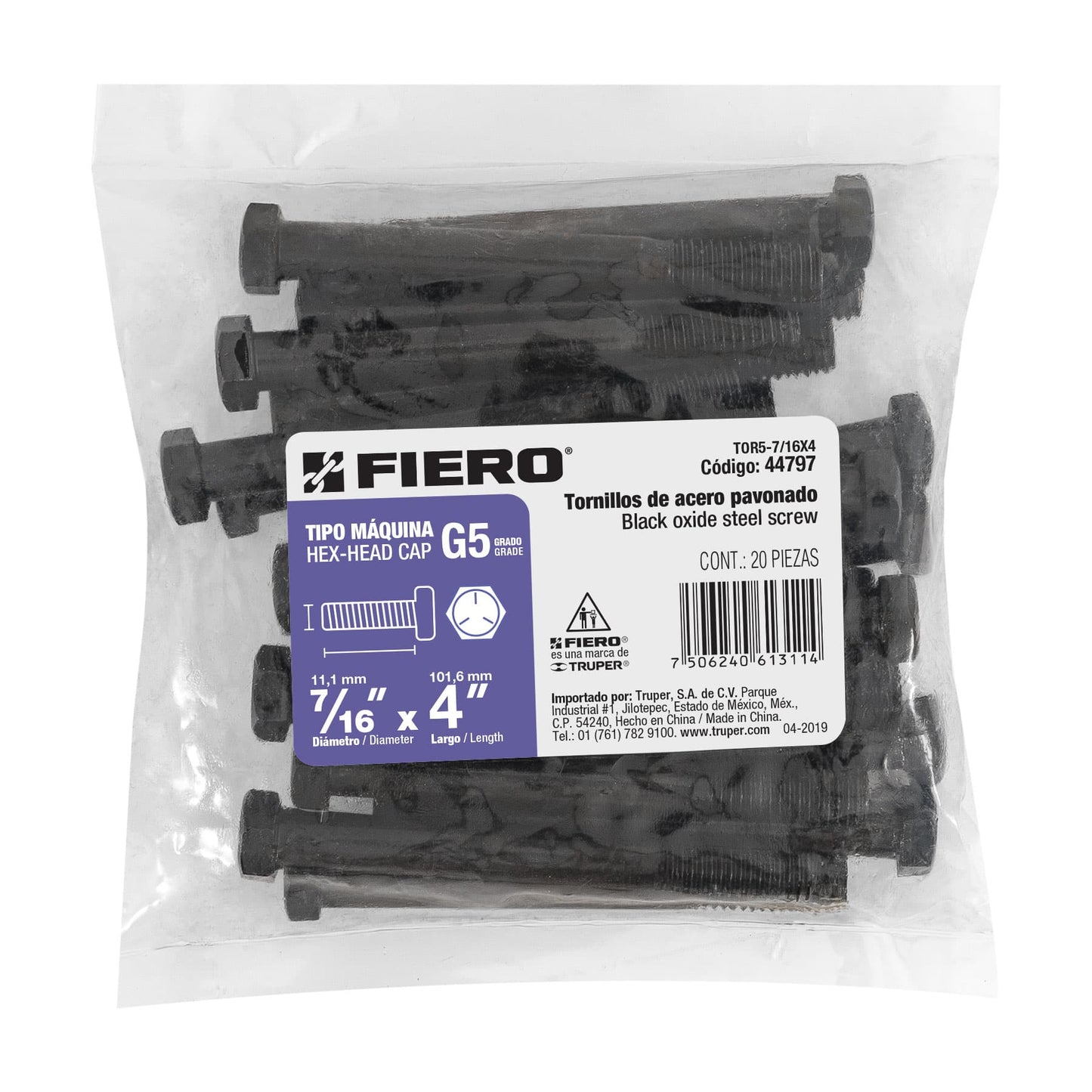 Tornillos grado 5 7/16 x 4