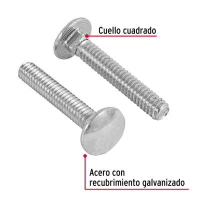 Tornillo coche galvanizado 1/4 x 1-1/2 pulg