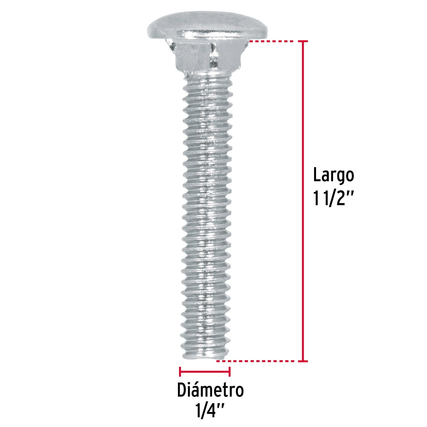 Tornillo coche galvanizado 1/4 x 1-1/2 pulg