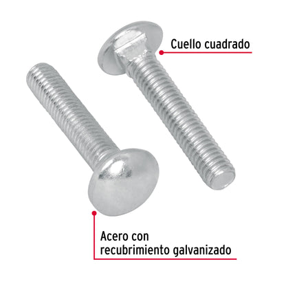 Tornillo coche galvanizado 1/4 x 1-1/4 pulg