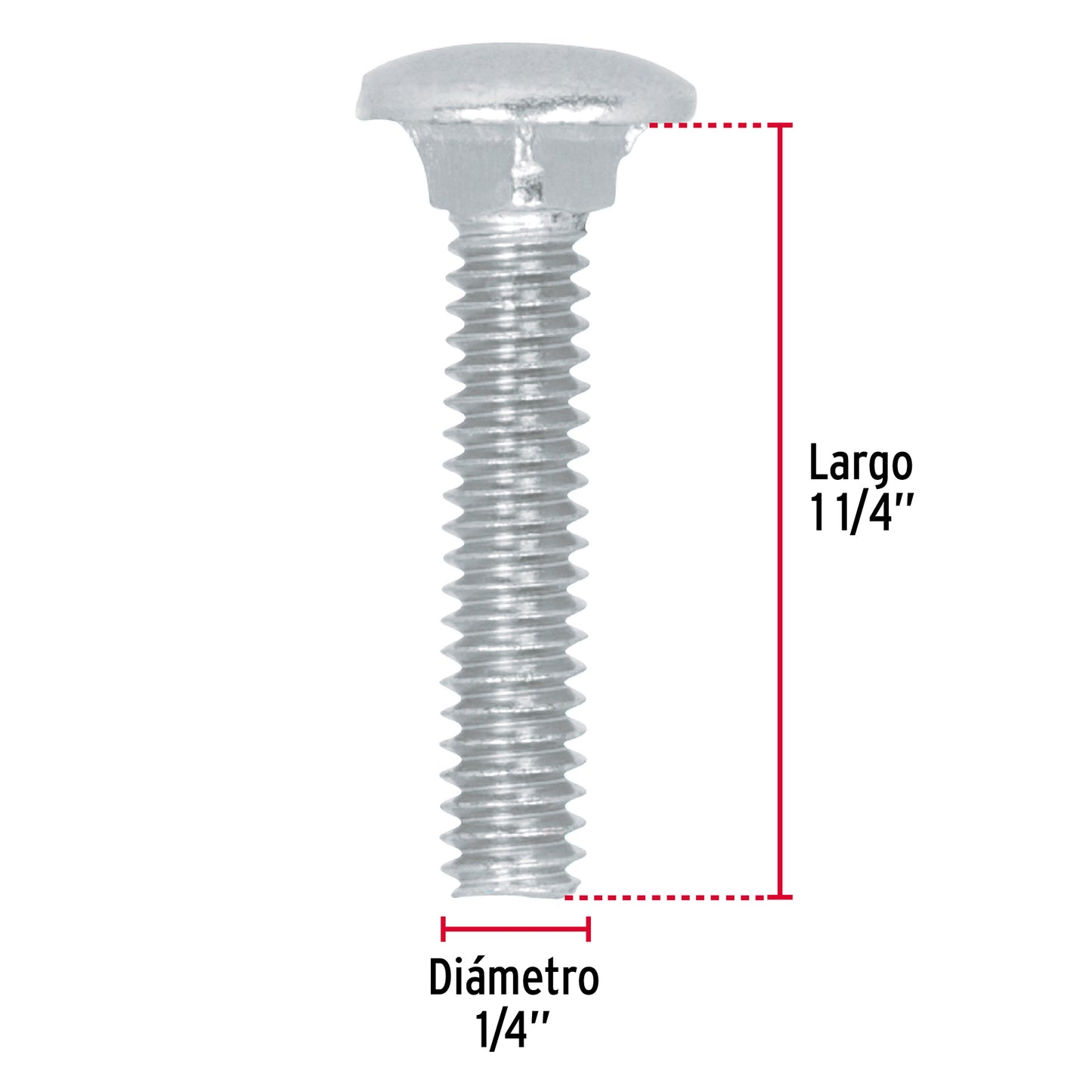 Tornillo coche galvanizado 1/4 x 1-1/4 pulg