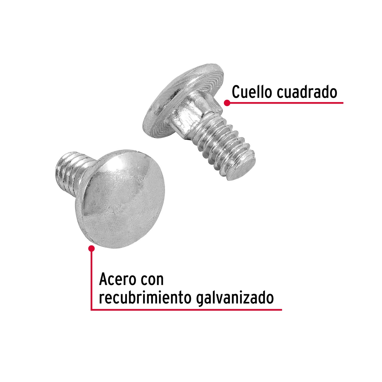 Tornillo coche galvanizado 1/4 x 1/2 pulg