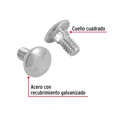 Tornillo coche galvanizado 1/4 x 1/2 pulg