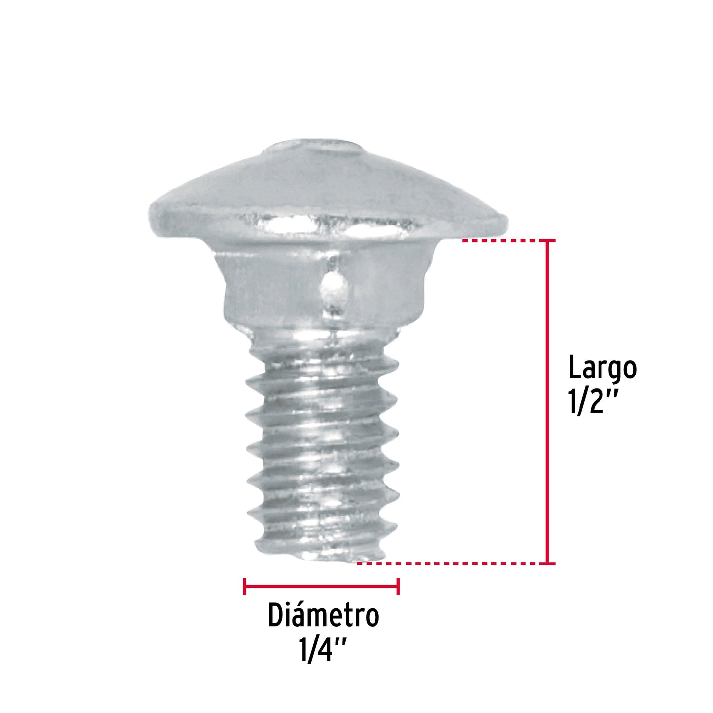 Tornillo coche galvanizado 1/4 x 1/2 pulg