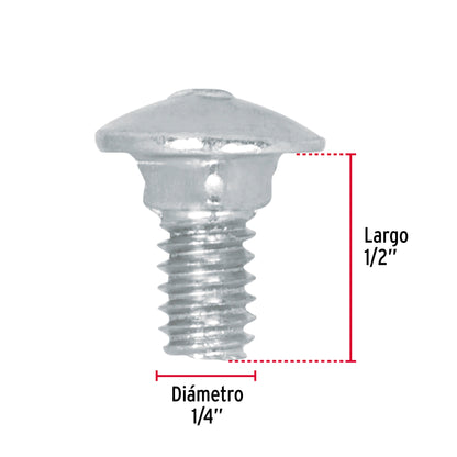 Tornillo coche galvanizado 1/4 x 1/2 pulg