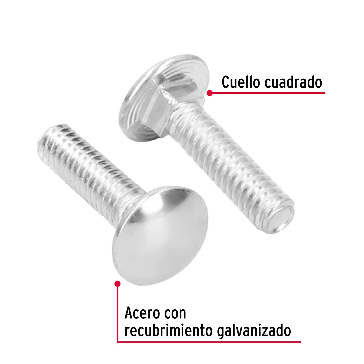 Tornillo coche galvanizado 1/4 x 1 pulg