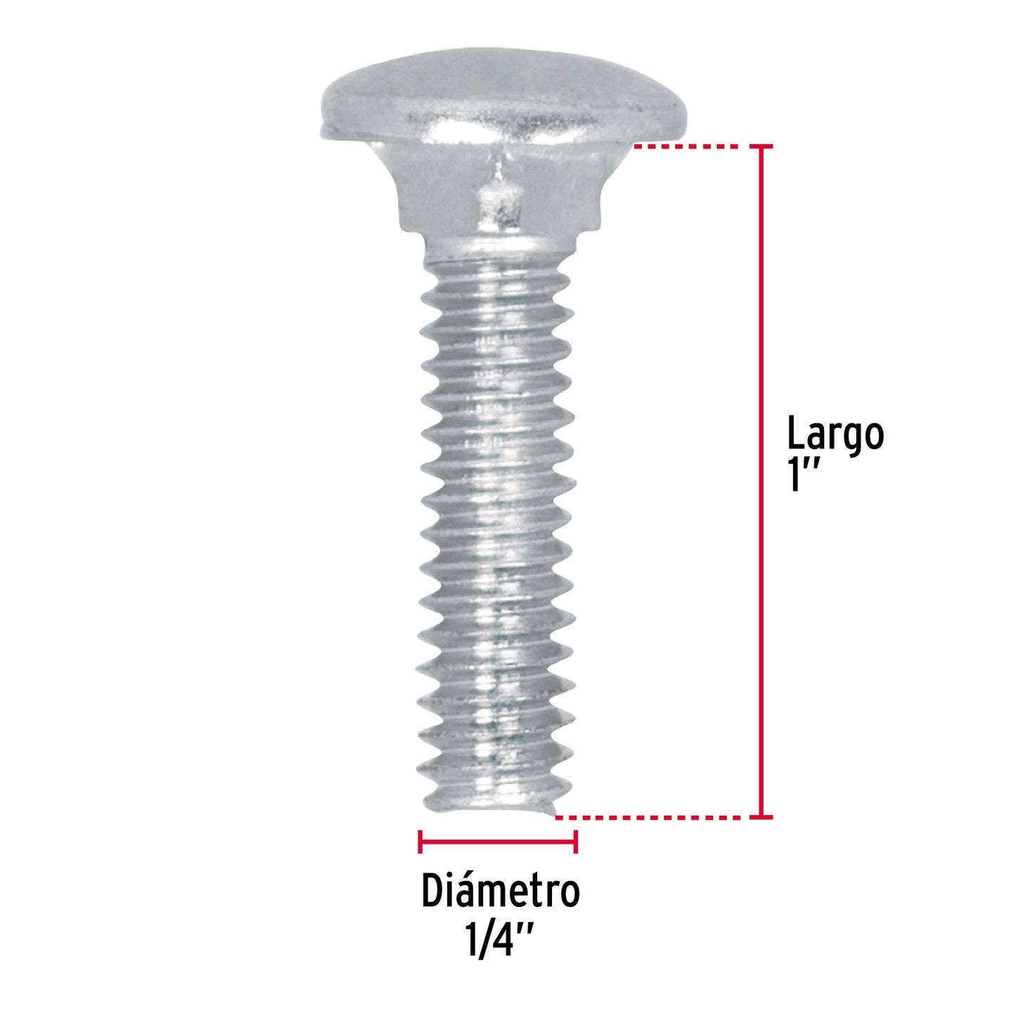 Tornillo coche galvanizado 1/4 x 1 pulg