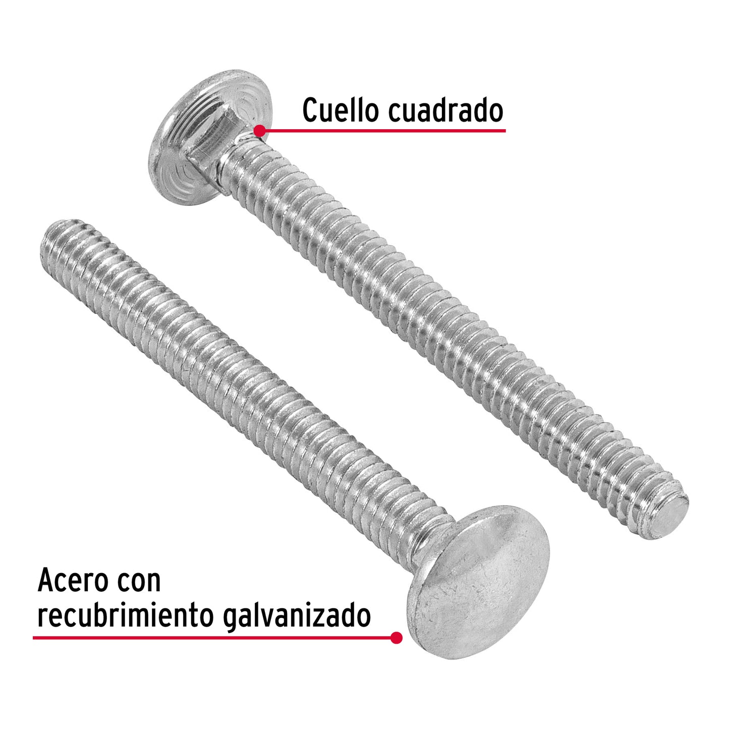 Tornillo coche galvanizado 1/4 x 2-1/2 pulg