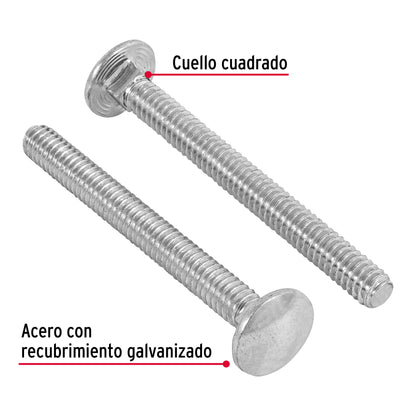 Tornillo coche galvanizado 1/4 x 2-1/2 pulg