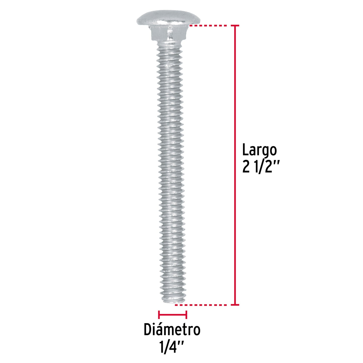 Tornillo coche galvanizado 1/4 x 2-1/2 pulg