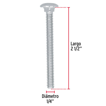 Tornillo coche galvanizado 1/4 x 2-1/2 pulg