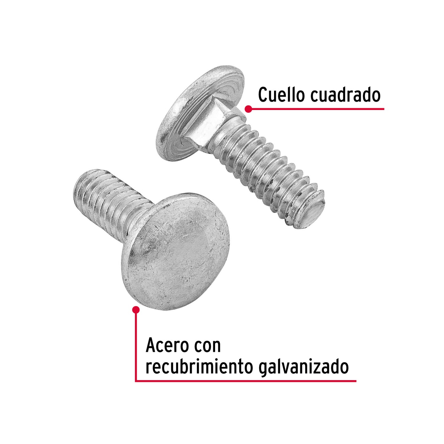 Tornillo coche galvanizado 1/4 x 3/4 pulg