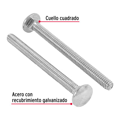 Tornillo coche galvanizado 1/4 x 3 pulg