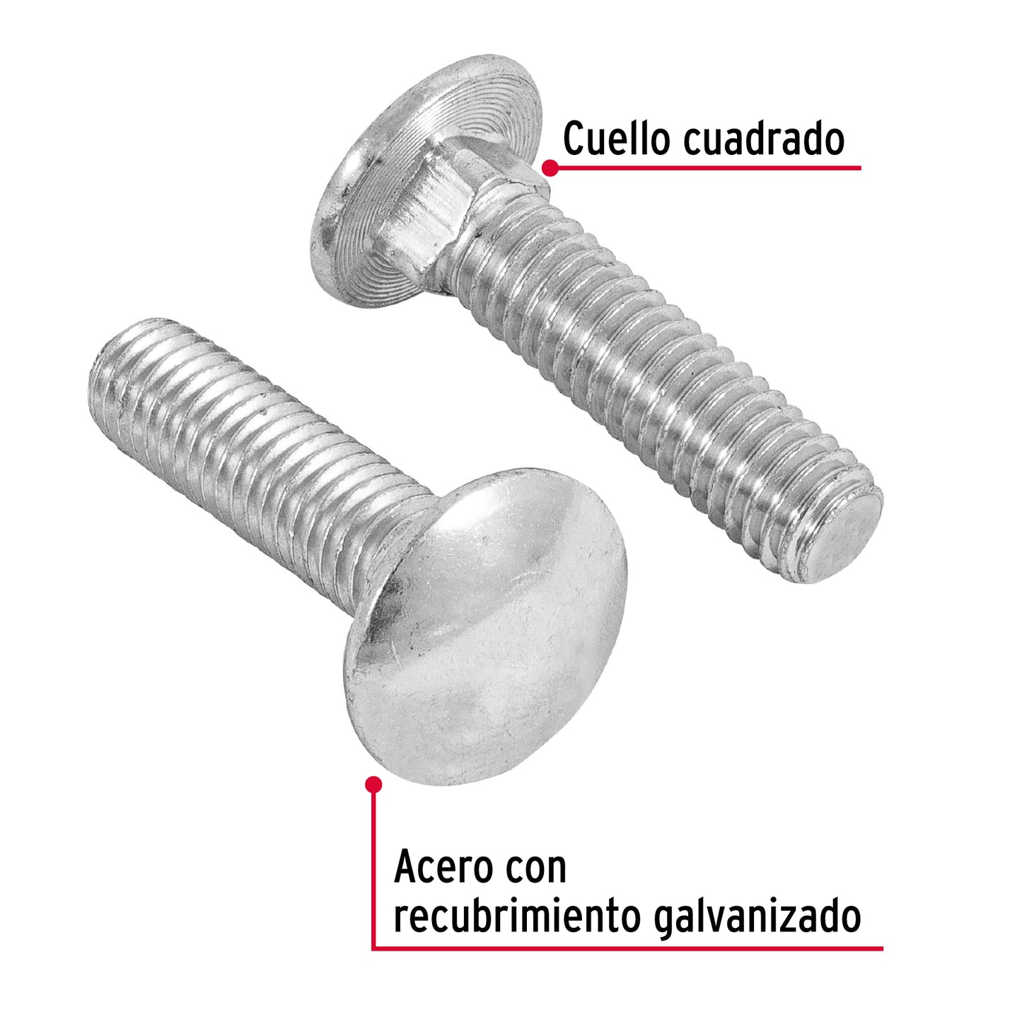 Tornillo coche galvanizado 3/8 x 1-1/2 pulg