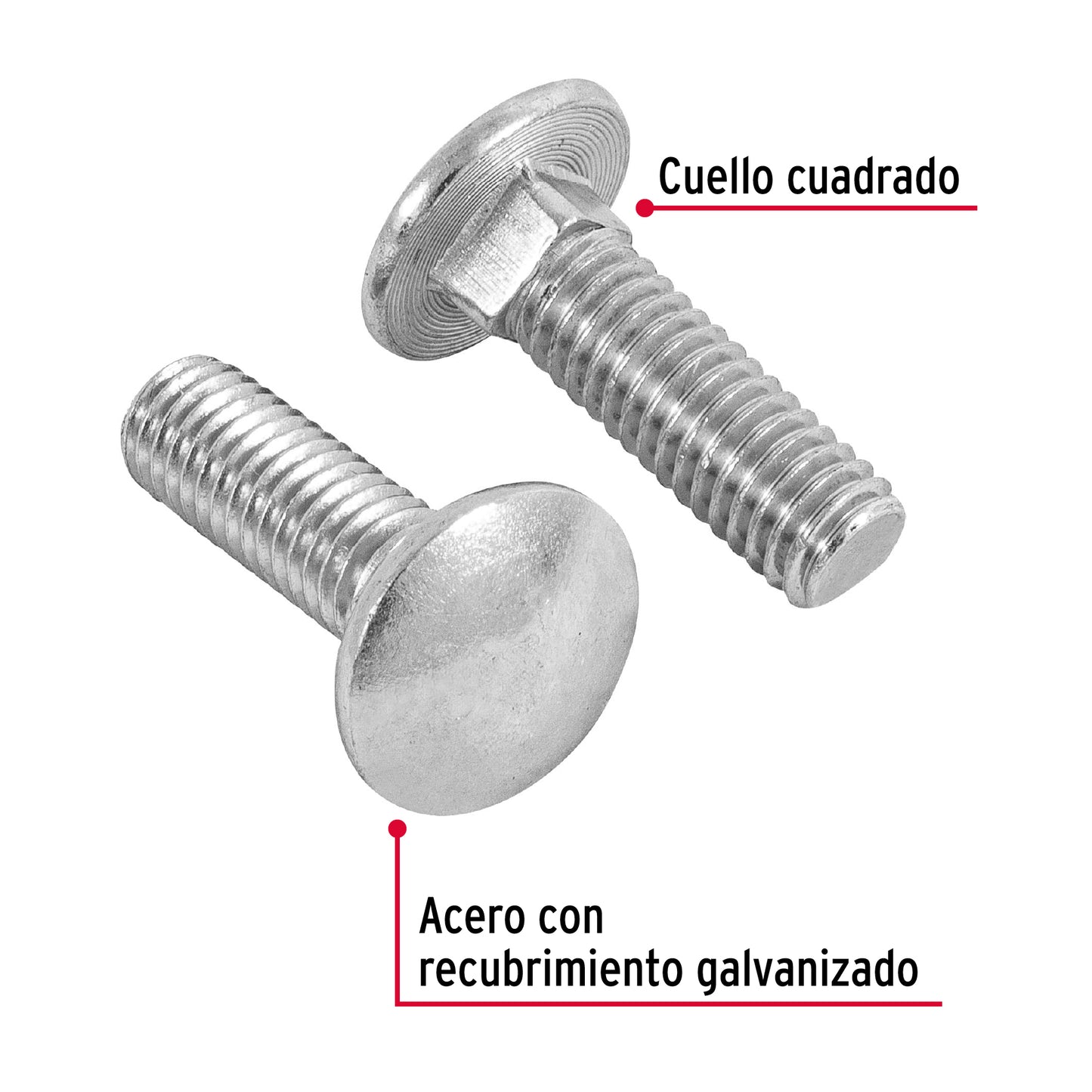 Tornillo coche galvanizado 3/8 x 1-1/4 pulg