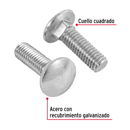 Tornillo coche galvanizado 3/8 x 1-1/4 pulg