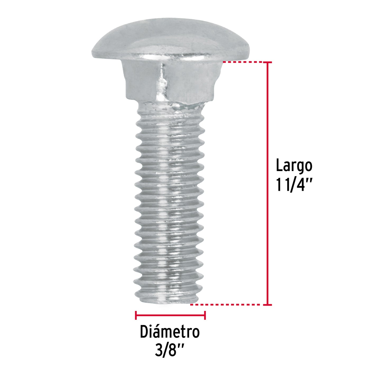 Tornillo coche galvanizado 3/8 x 1-1/4 pulg