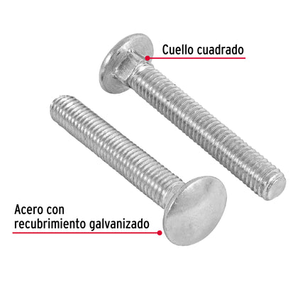 Tornillo coche galvanizado 3/8 x 2-1/2 pulg